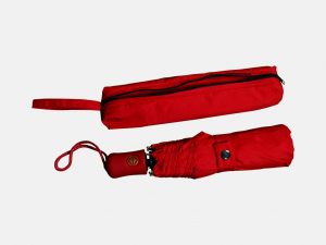 Folding telescopic umbrella with zip