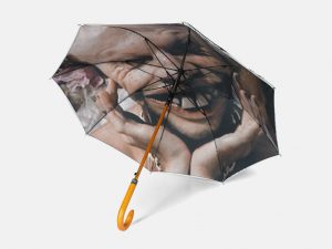 Aphex Twin digital print on umbrella