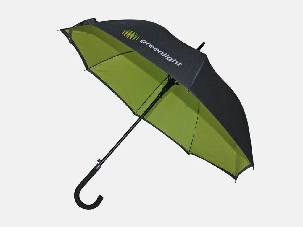 Nylon umbrella printed with the logo on a brown backgrou…