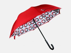 Double canopy print on walking umbrella