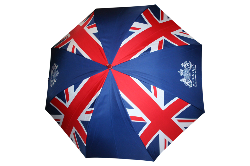 Engligh embassy umbrella with flag