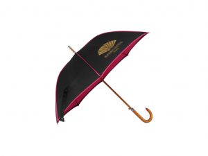 Gold print on wood walker umbrella