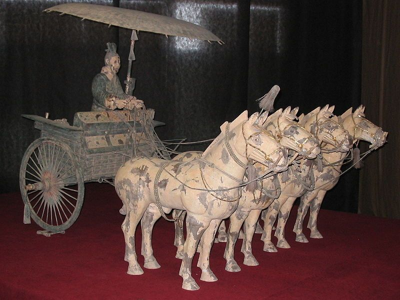 Terracotta Army carriage with umbrella from Qin Shihuang's tomb