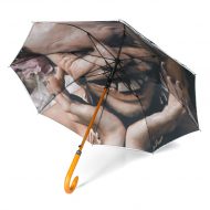 perosnalised photo image of underside onf promotional umbrella