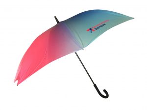 Multi tonal ombre branded umbrella