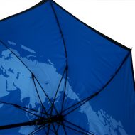 World map graphic printed internal canopy umbrella