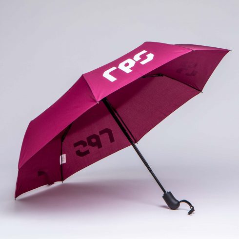 magenta Pantone matched auto opening folding umbrella