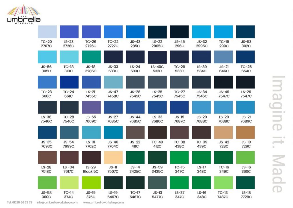 Umbrella Canopy Fabric colours