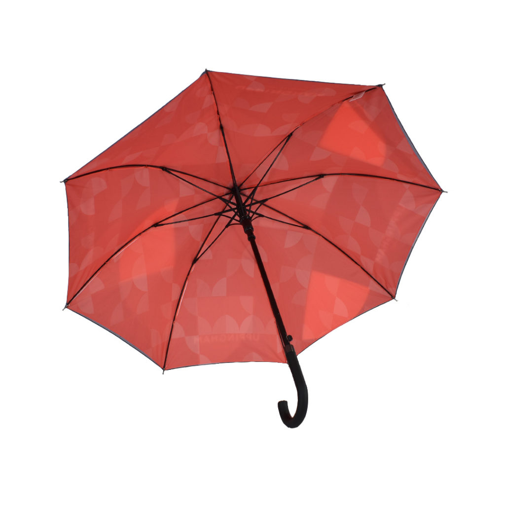 Red inside printed umbrella with high quality artwork for umbrellas