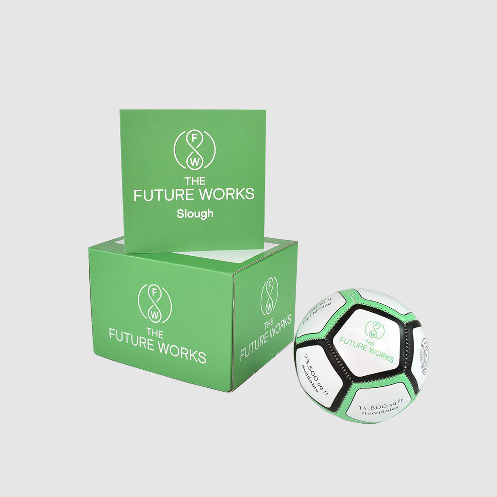 employee engagement ideas office football and printed box