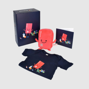 employee engagement ideas printed Monzo box with branded babygrow and personalised card