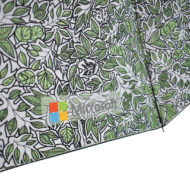 customised walking umbrella with Microsoft logo printed over leaf print