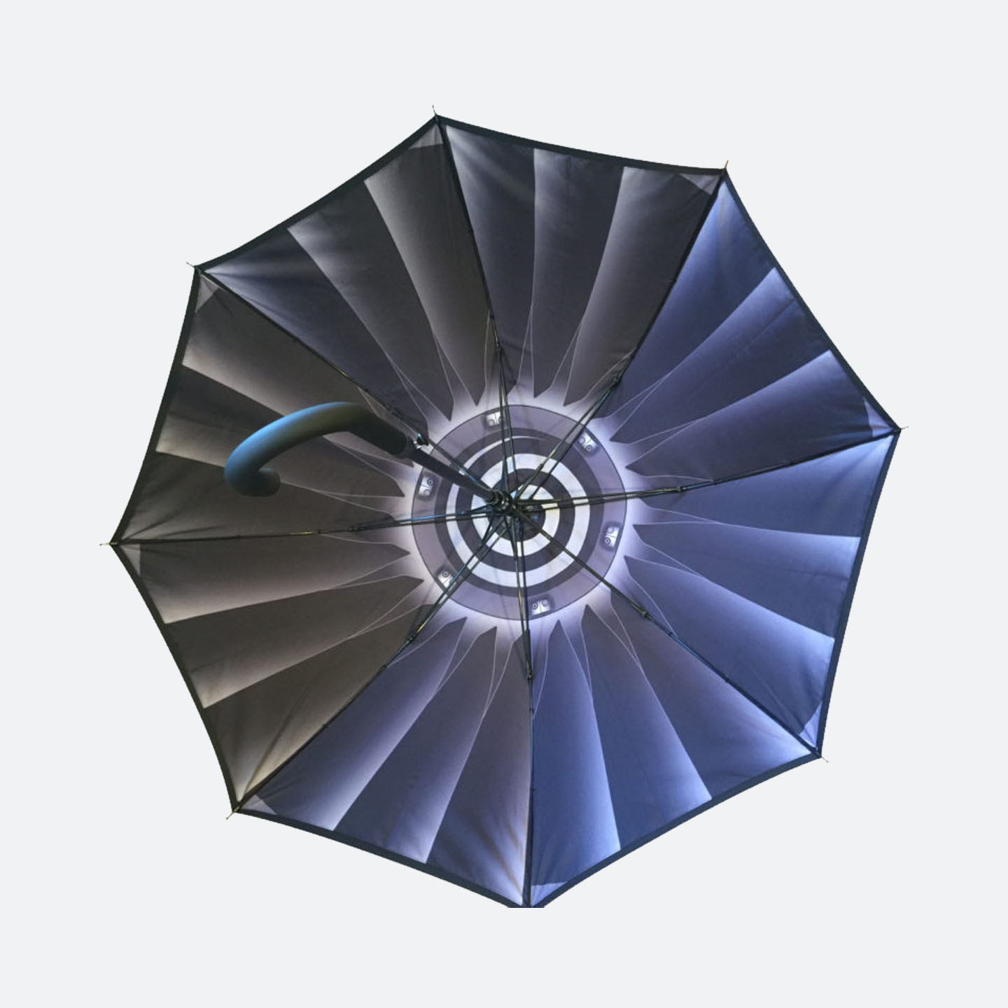 Inside fan print on inside of umbrella