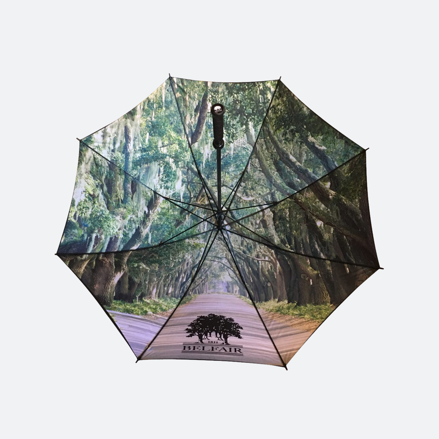 Forest photograph on inner canopy umbrella