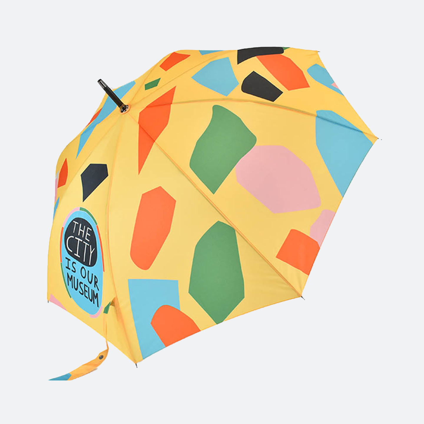 Colourful print on 8 panels of umbrella