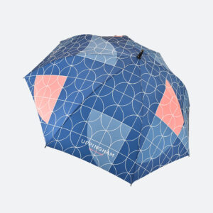 Shades of blue pattern all over print on umbrella
