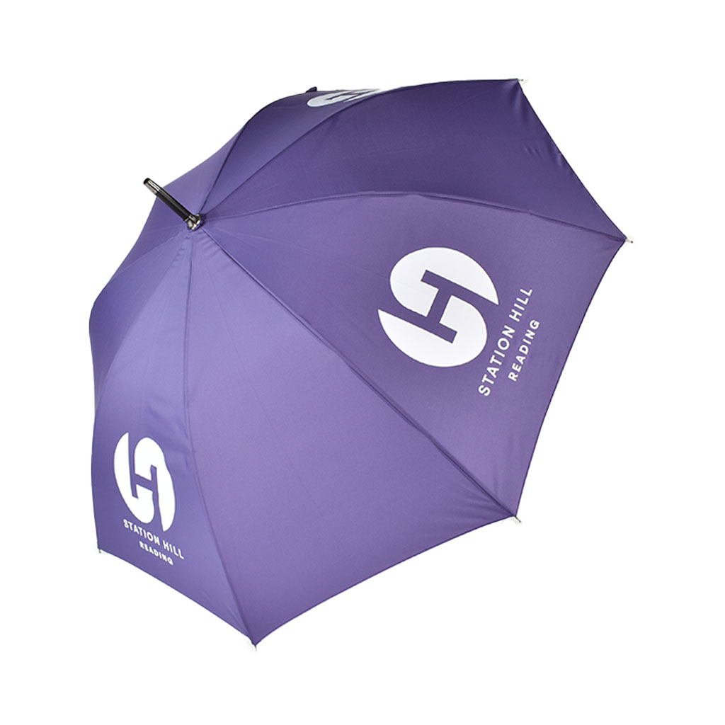 Screen printed umbrella-white logo