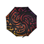 top of open personalised umbrella with gradient colour and swirl design