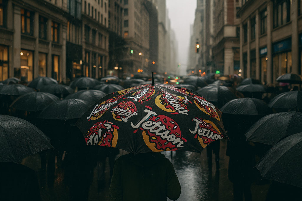 Custom umbrella in NYC