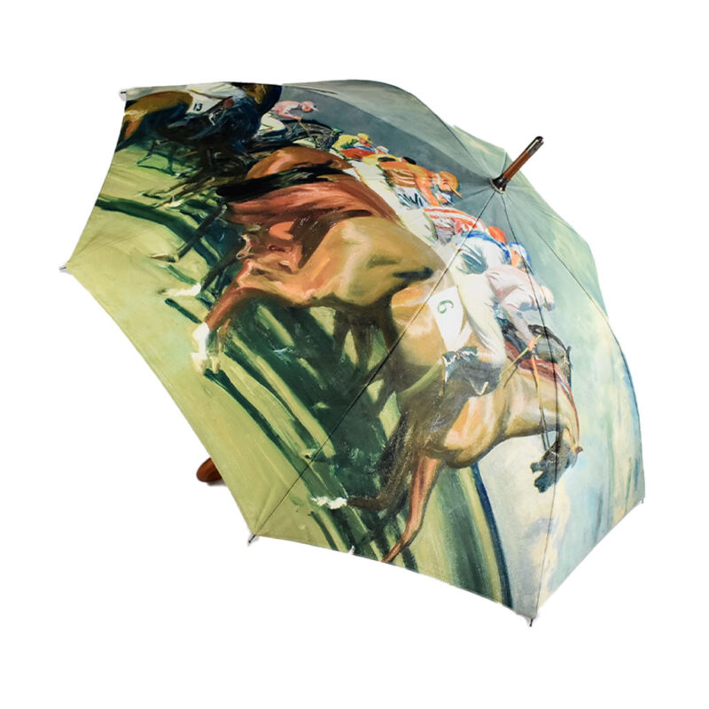 Umbrella from a Picture gallery featuring horse racing.