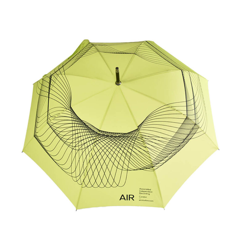 All over printed umbrella in lime yellow - Umbrella Workshop.