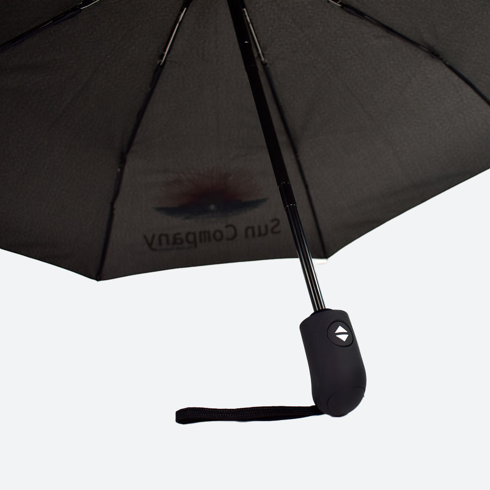 small umbrella open and close up view of auto handle