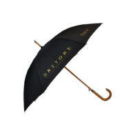 black canopy wood walker personalised large umbrella side view