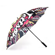 logo printed umbrella with logo and design all over and inside as well