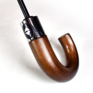 close up of wood umbrella handle