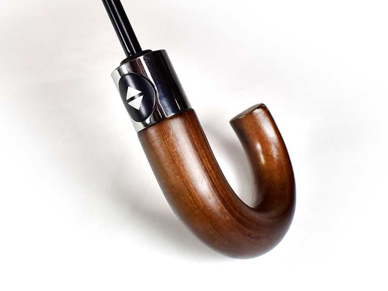 close up of wood umbrella handle