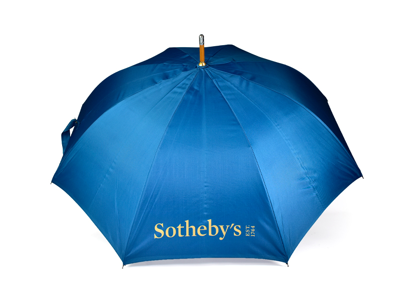 sotheby's printed recycled wood walker umbrella with sotheby's logo