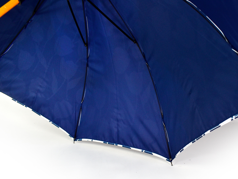 inside flowers printed design on dark umbrella