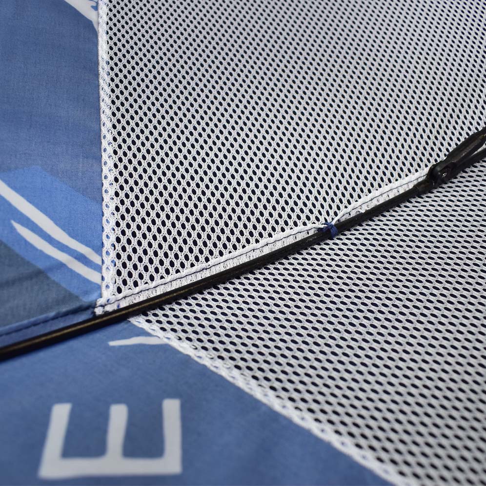 inside close up of netting on inside of vented golf umbrella