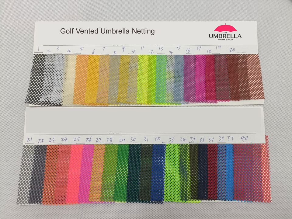 netting swatch sample for vented golf umbrella