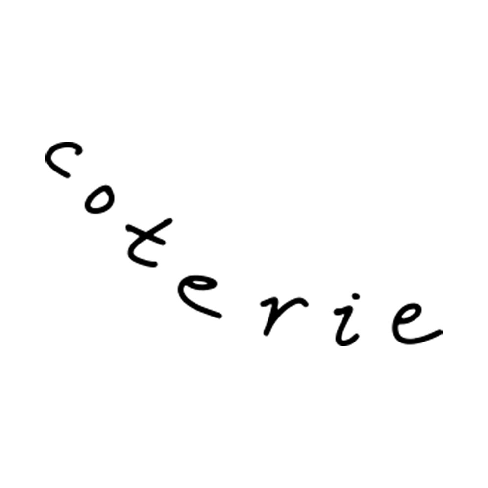 Coterie logo is black text on white background