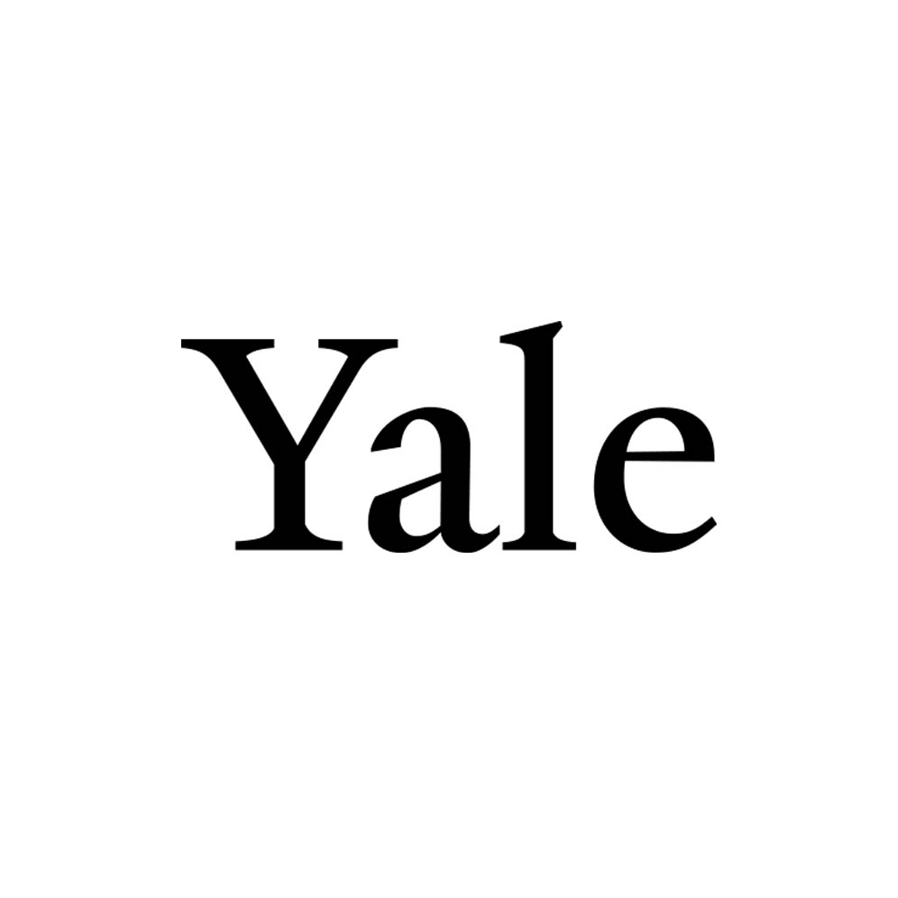 Yale university logo is black text on white background