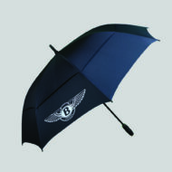 Bentley black umbrella with vented panels on grey background