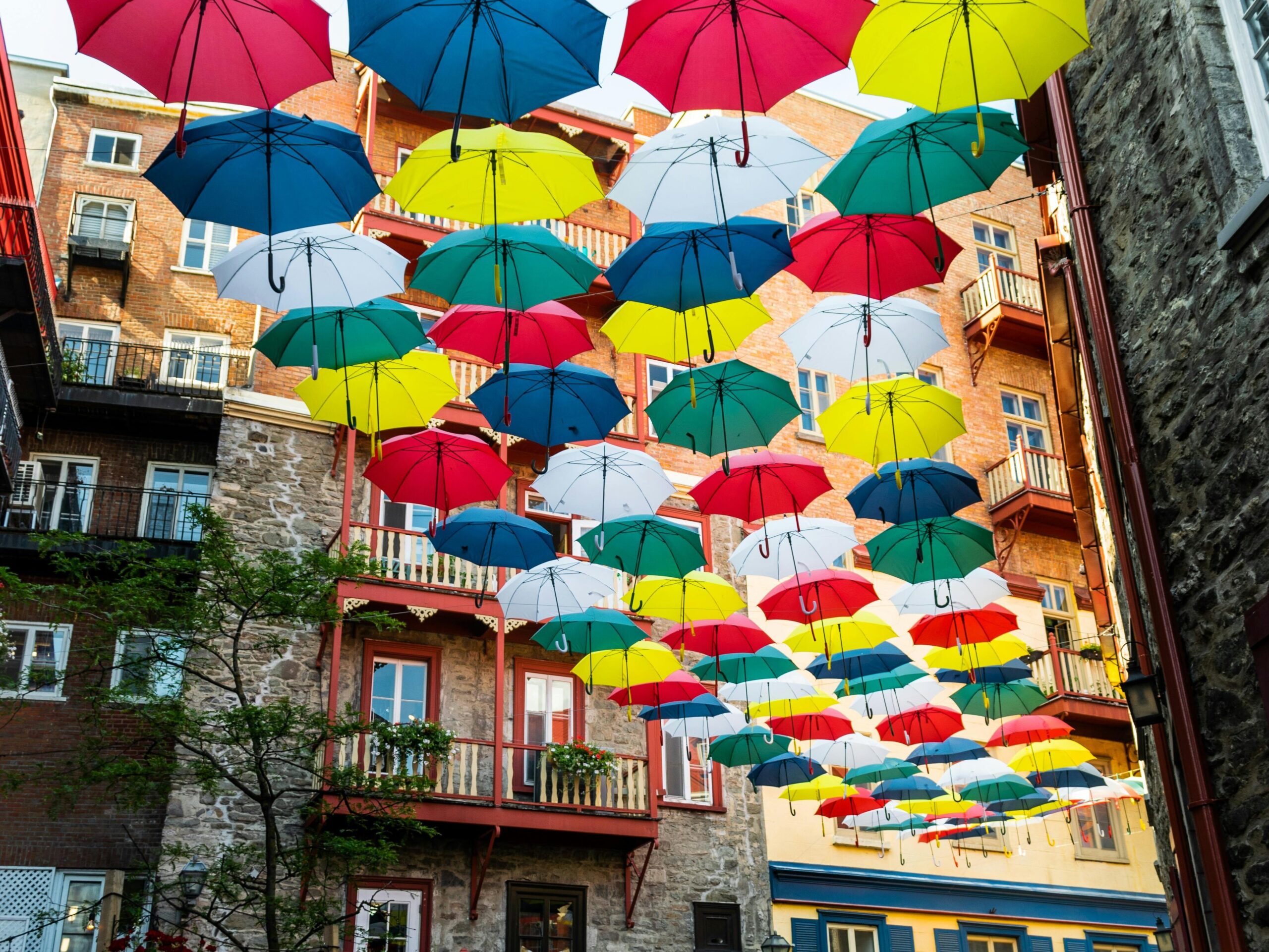 umbrella street in quebec canada