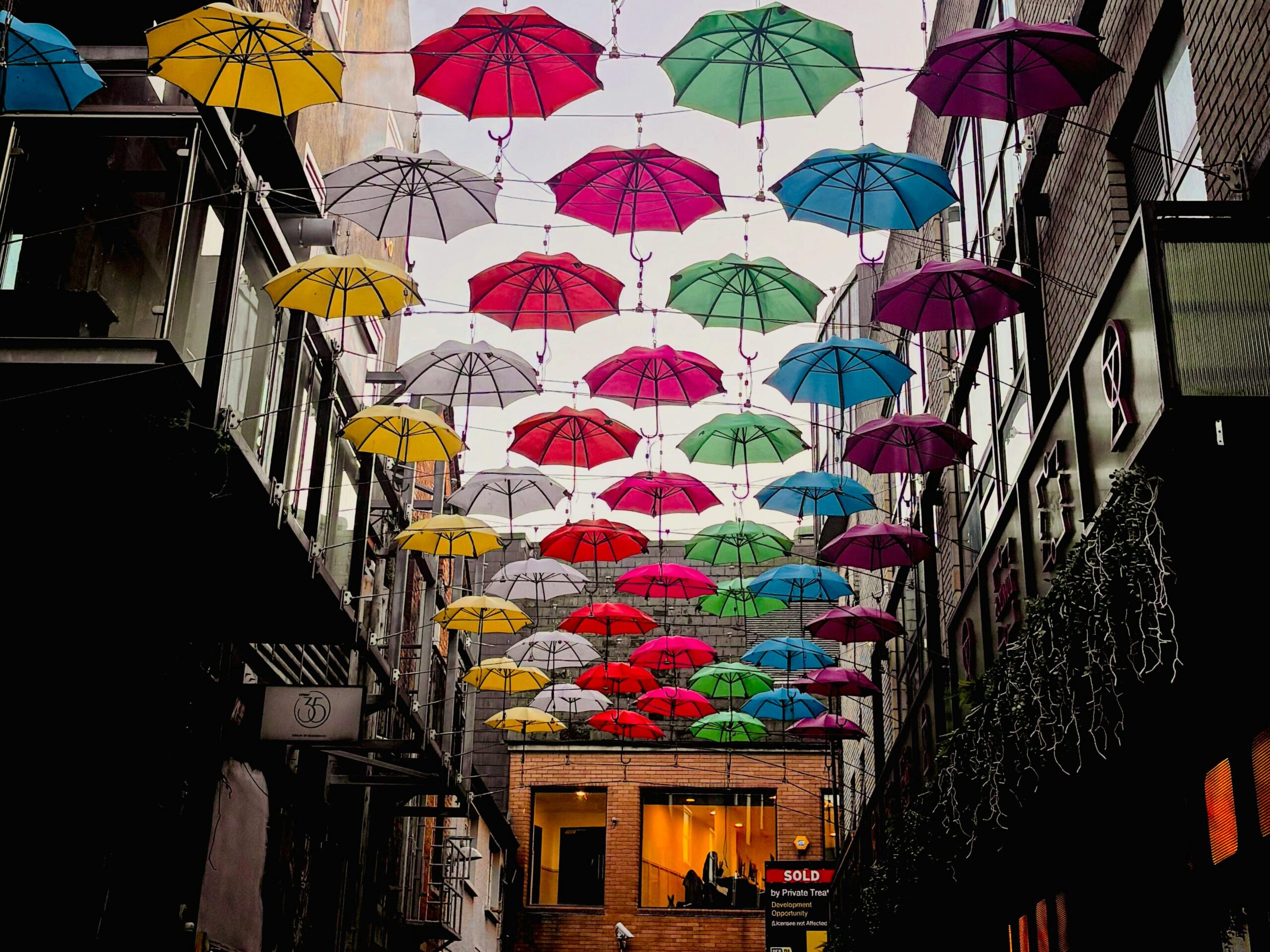 umbrella street in Dublin