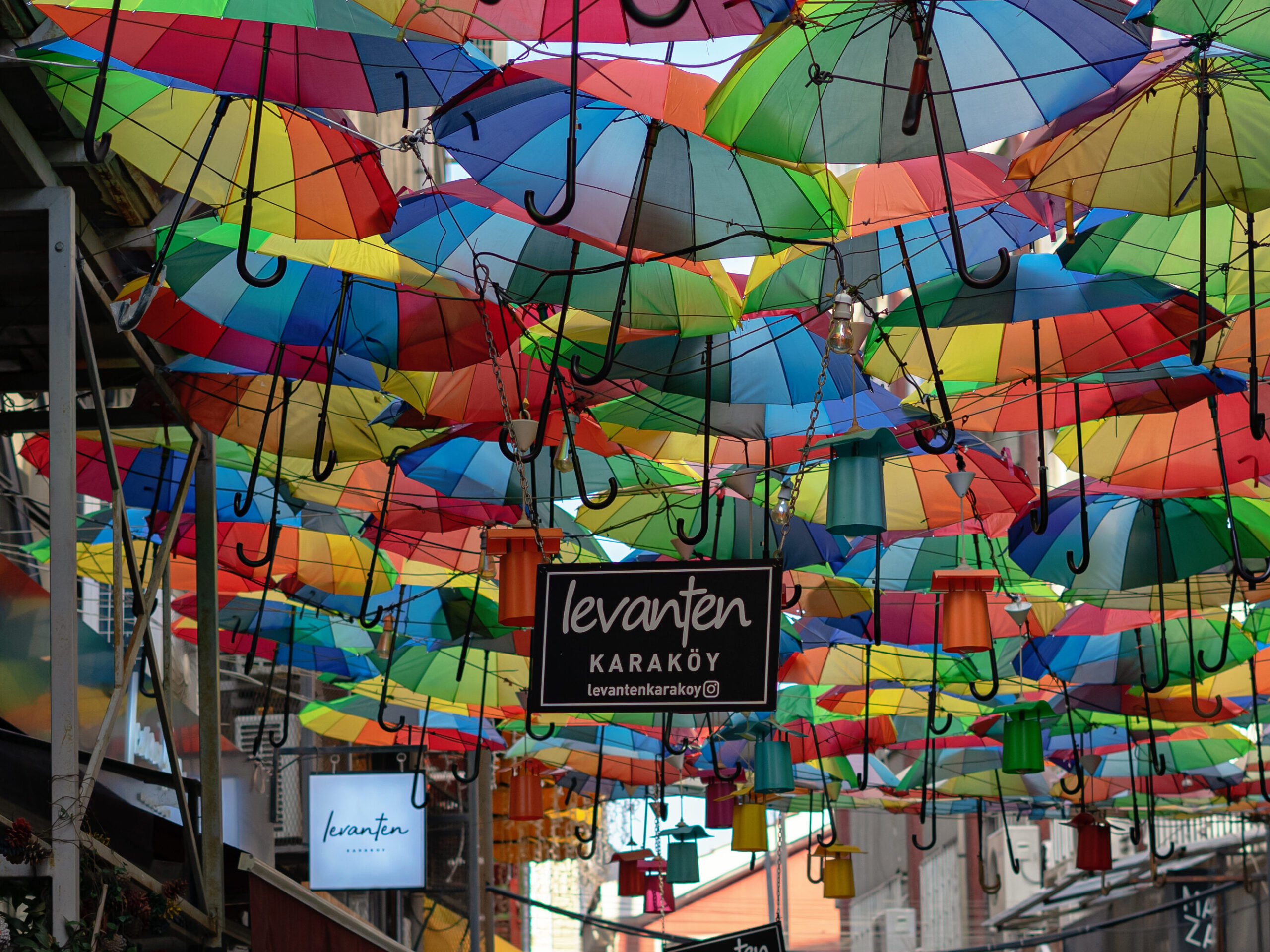 umbrella street in Istanbul, Turkey