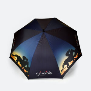 bespoke equestrian branding on umbrella with digital print