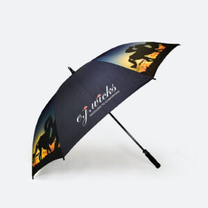 bespoke equestrian branding on umbrella