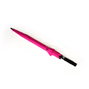 closed premium branded umbrella in hot pink