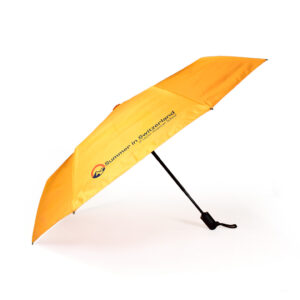 side open view of Leysin American School umbrella outside top panels in sunshine yellow