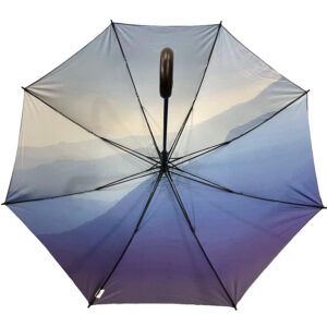 open view of Leysin American School umbrella on inside of large golf umbrella