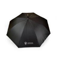 Bespoke church fundraising gifts umbrella shown open with black outside panels