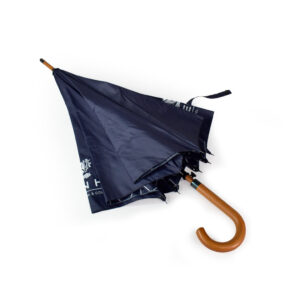 hotel umbrellas in navy with wood pole and handle